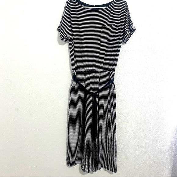 LAUREN RALPH LAUREN BLACK STRIPPED ONE PIECE PANT JUMPSUIT ROMPER SIZE S/P - Picture 1 of 7